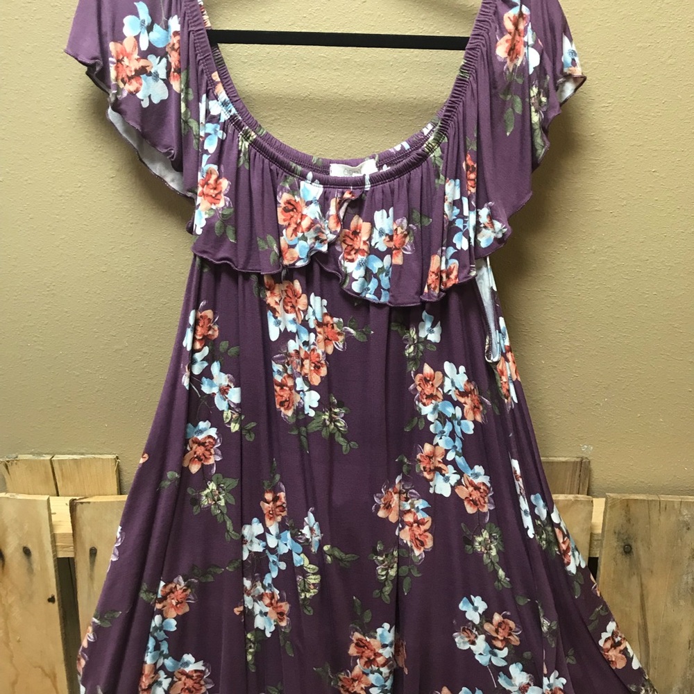 Purple Floral Blouse.